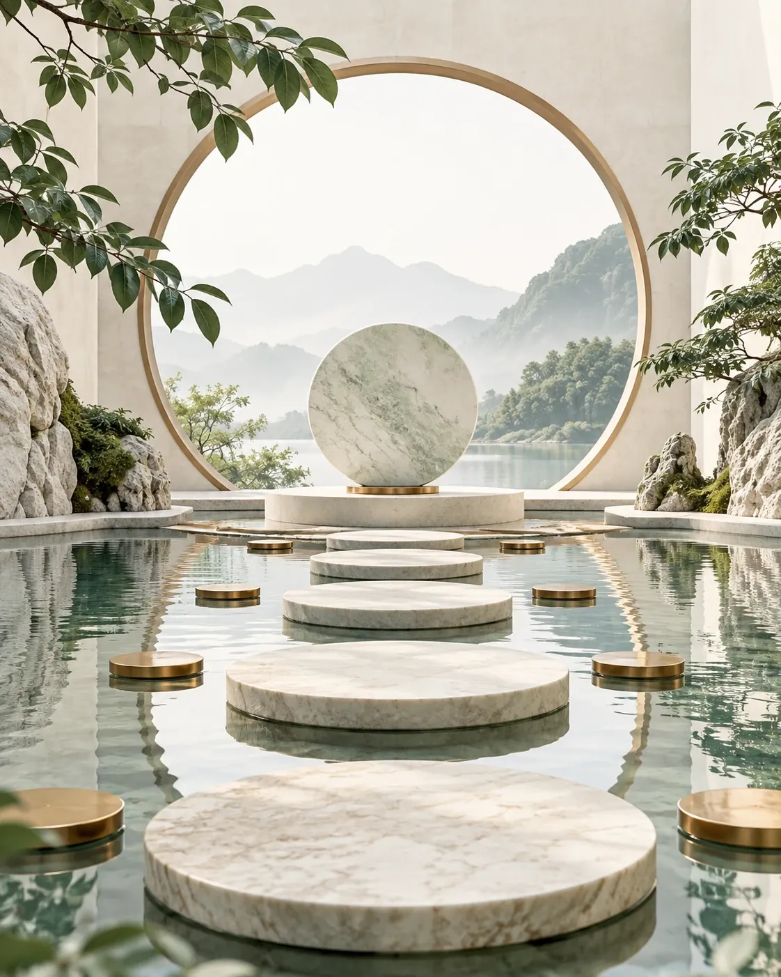 Ảnh ẩn dụ AI: các đĩa đá và vòng tròn, gợi nhịp điệu lặp lại; minh họa môn Thần số học.